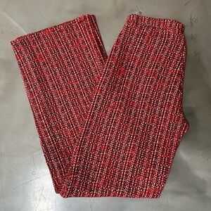 Zara Red and White Tweed Pants